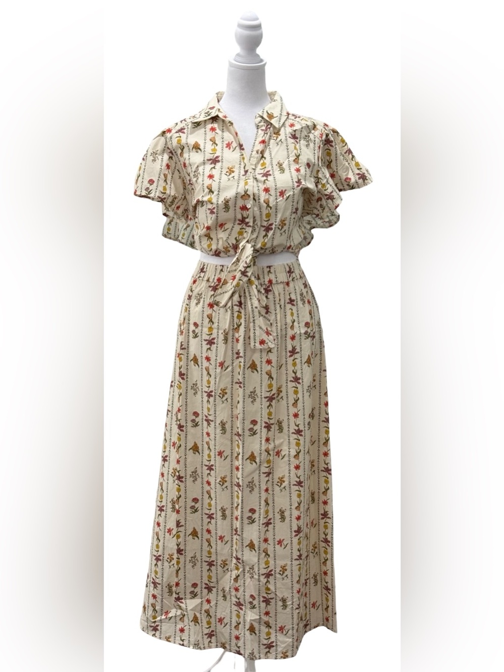 NWT Philosophy Republic Clothing Floral Cotton 2-Piece Skirt Top Set Size Large - Picture 4 of 16